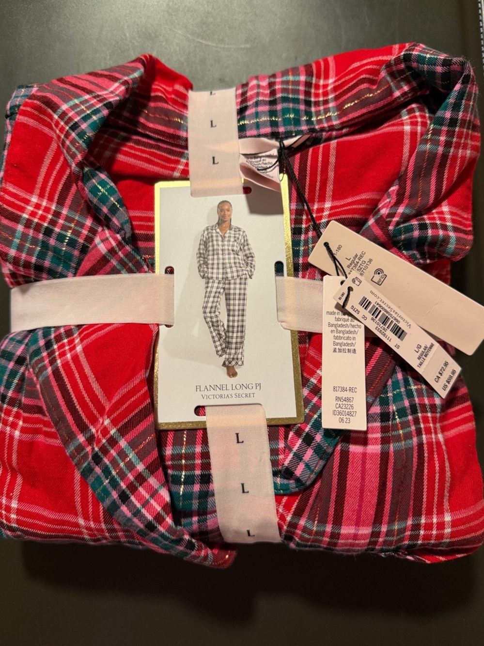 NWT Victoria's Secret Red Plaid Flannel women’s Pajama Set